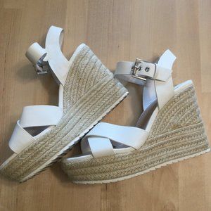 Stradivarius White Espadrille Wedge Heels